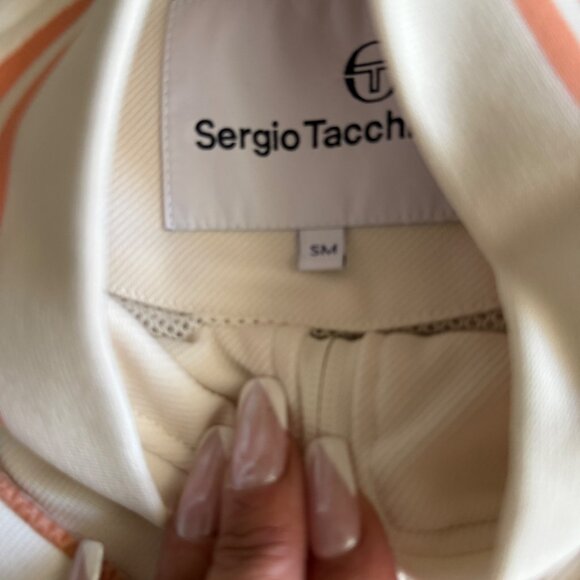Sergio Tacchini Womens Track Jacket S White & Peach Trim - Picture 4 of 6